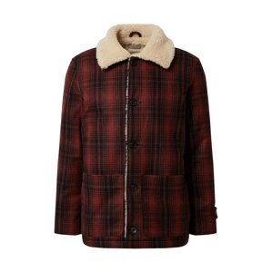 Nudie Jeans Co Zimná bunda 'Mangan Lumber'  tmavomodrá / hrdzavo červená