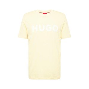 HUGO Tričko 'Dulivio'  pastelovo žltá / biela