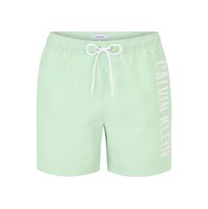 Calvin Klein Swimwear Plavecké šortky 'Intense Power'  pastelovo zelená / šedobiela
