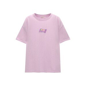 Pull&Bear Tričko  svetlozelená / pastelovo fialová / tmavofialová / svetloružová