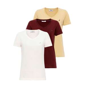 Moxx Paris Tričko  svetložltá / burgundská / biela