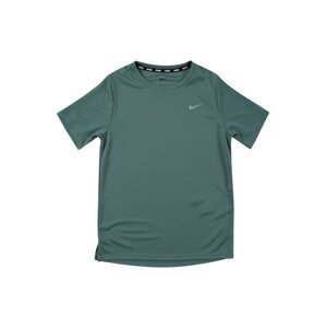 NIKE Funkčné tričko 'MILER'  sivá / smaragdová