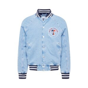 Tommy Jeans Prechodná bunda  námornícka modrá / modrá denim / oranžovo červená / biela