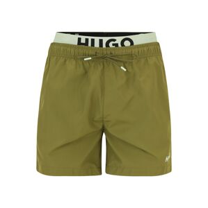 HUGO Plavecké šortky 'FLEX'  olivová / pastelovo zelená / čierna
