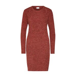 VILA Pletené šaty 'VILOWSA KNIT L/S DRESS'  hrdzavo červená