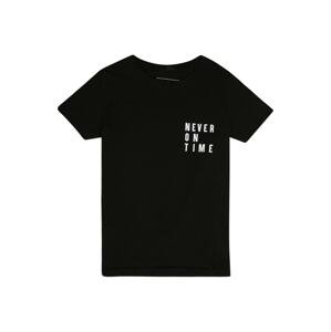 Mister Tee T-Shirt 'Never On Time'  čierna / biela
