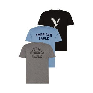 American Eagle Tričko  modrosivá / sivá / čierna / biela
