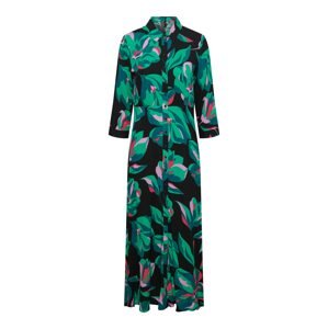 Y.A.S Košeľové šaty 'Savanna'  zelená / ružová / eozín / čierna